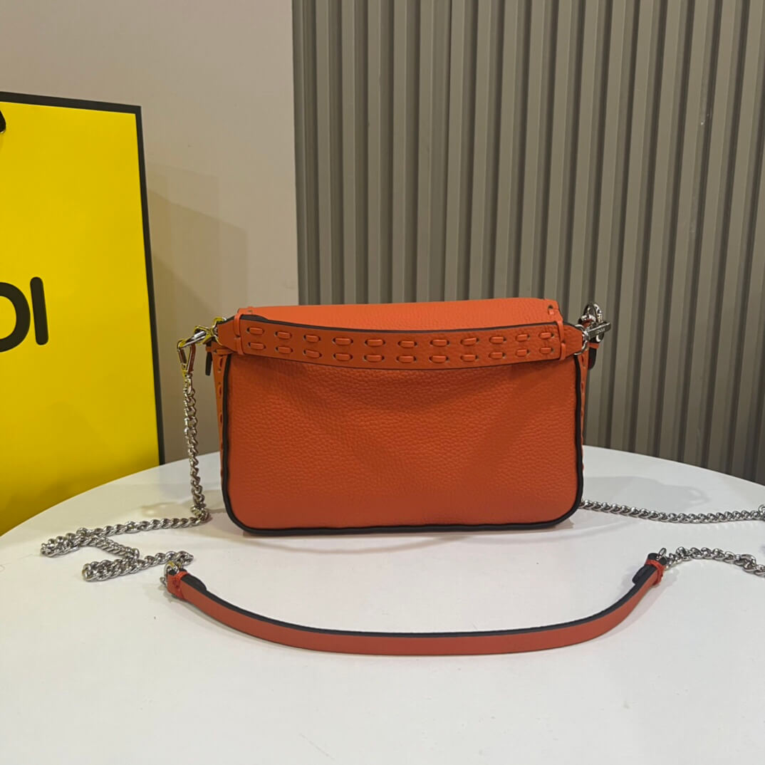 Dark Red Fendi Mini Baguette - Image 4