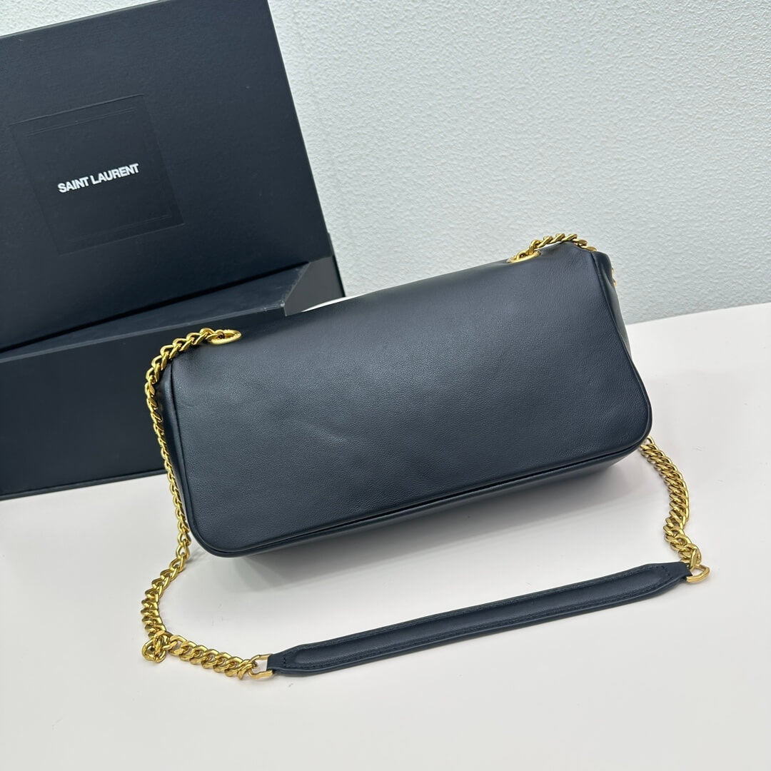 Black YSL CALYPSO small in plunged lambskin - Image 4