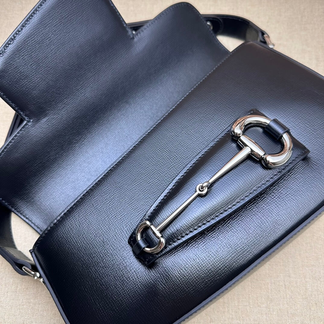 Black Gucci Horsebit 1955 Small Shoulder Bag - Image 7