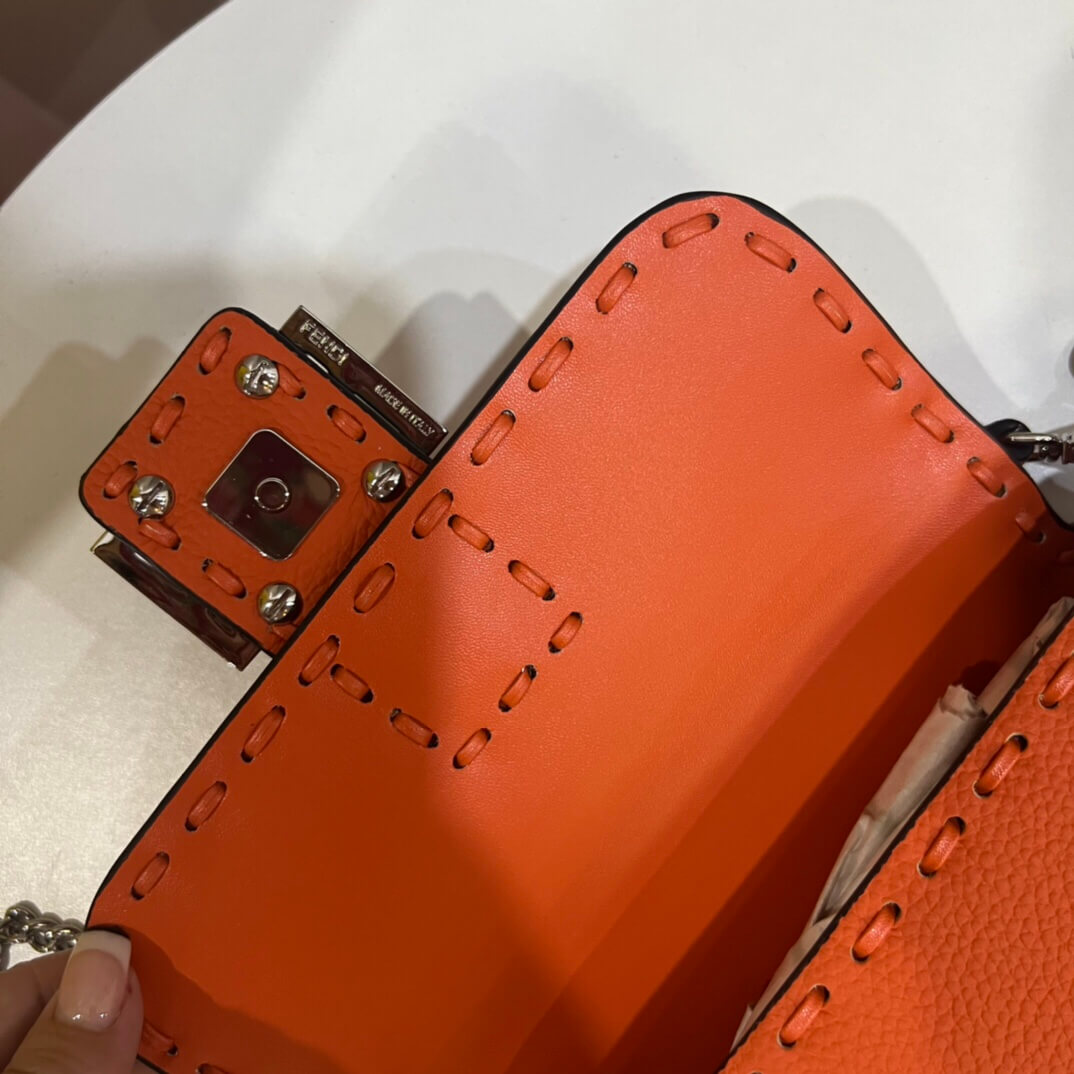 Dark Red Fendi Mini Baguette - Image 7