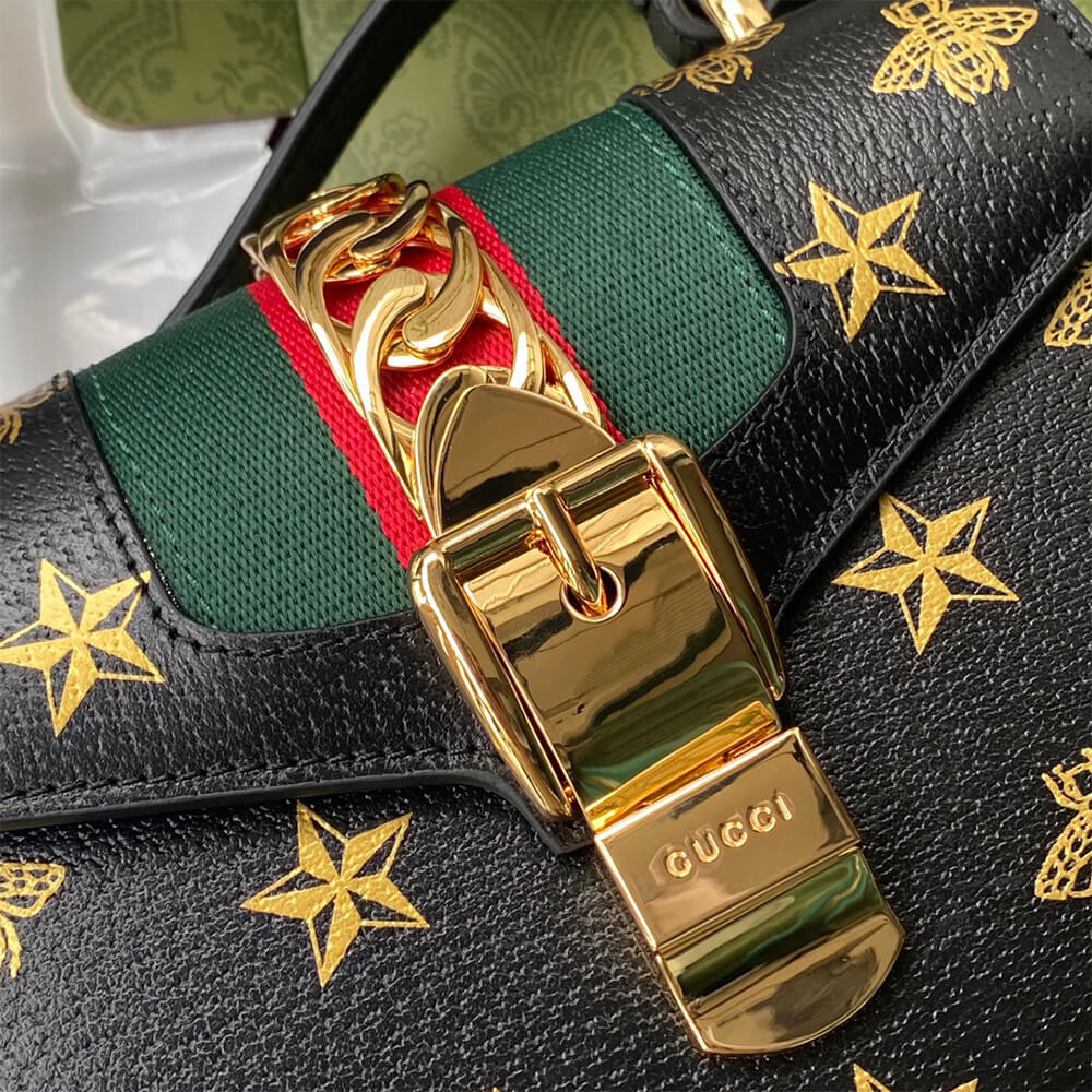 GG Sylvie Bee Star mini leather bag - Image 7