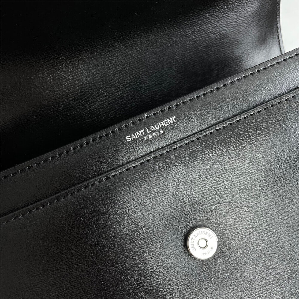 black YSL sunset medium leather shoulder bag - Image 7